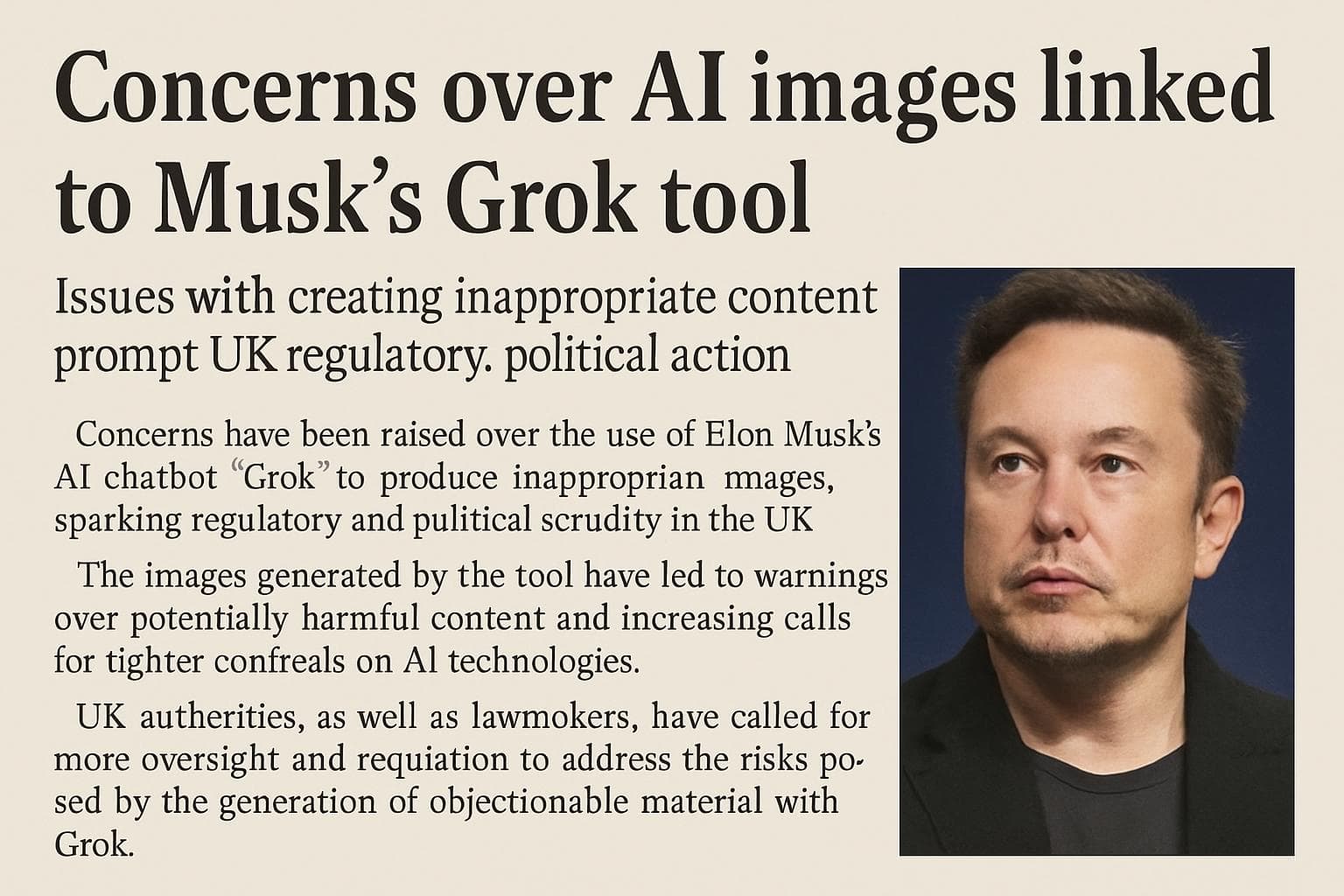AI-generated image related to Elon Musk's Grok tool