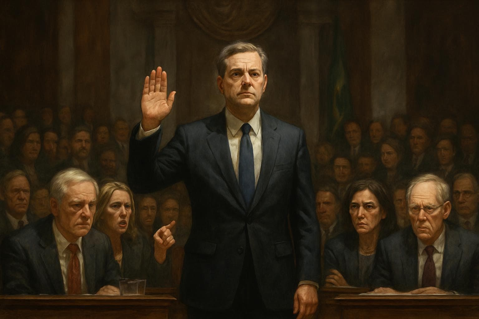 Emil Bove in courtroom during Senate confirmation