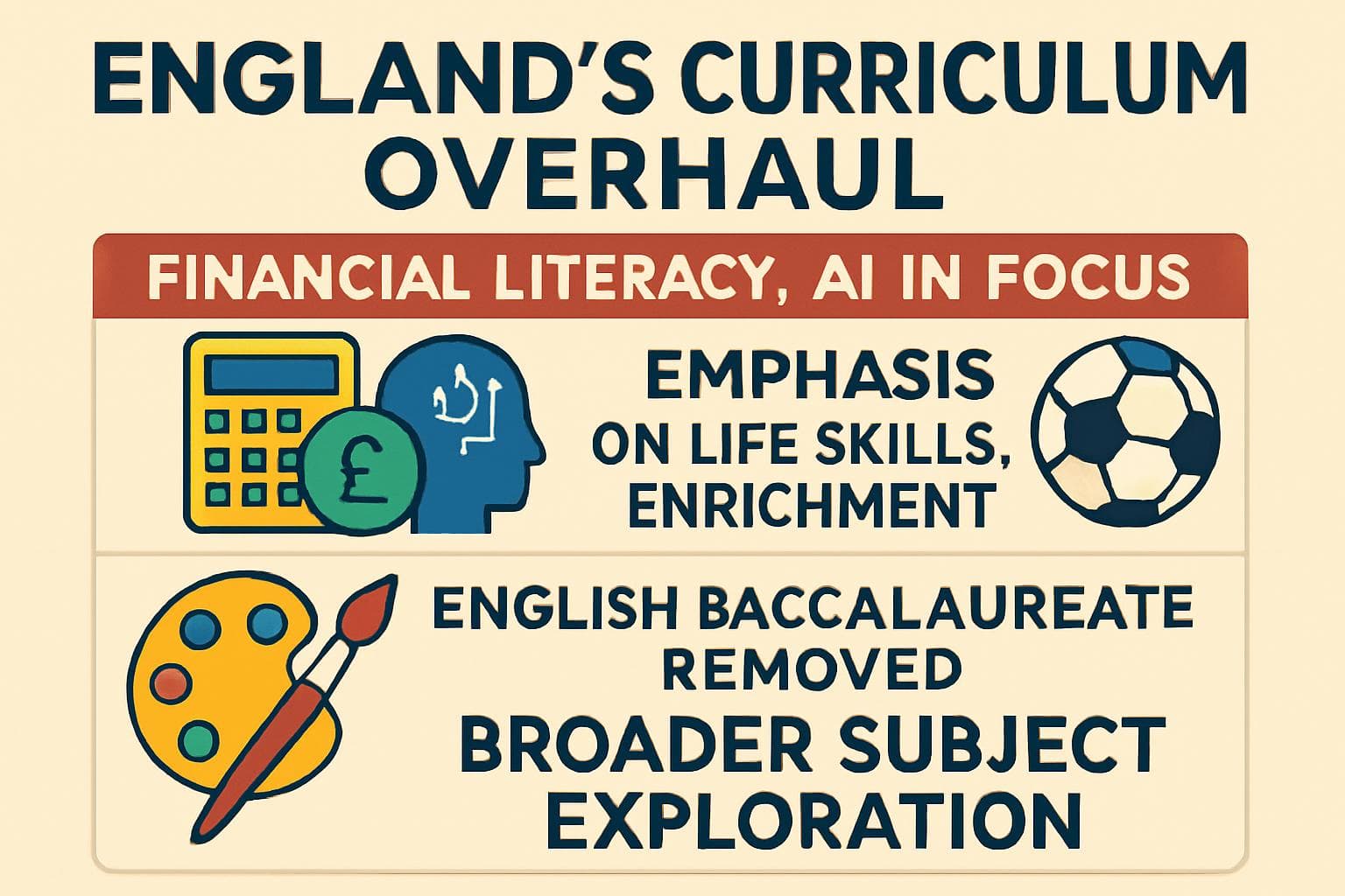 Educational shift in England towards financial literacy and AI