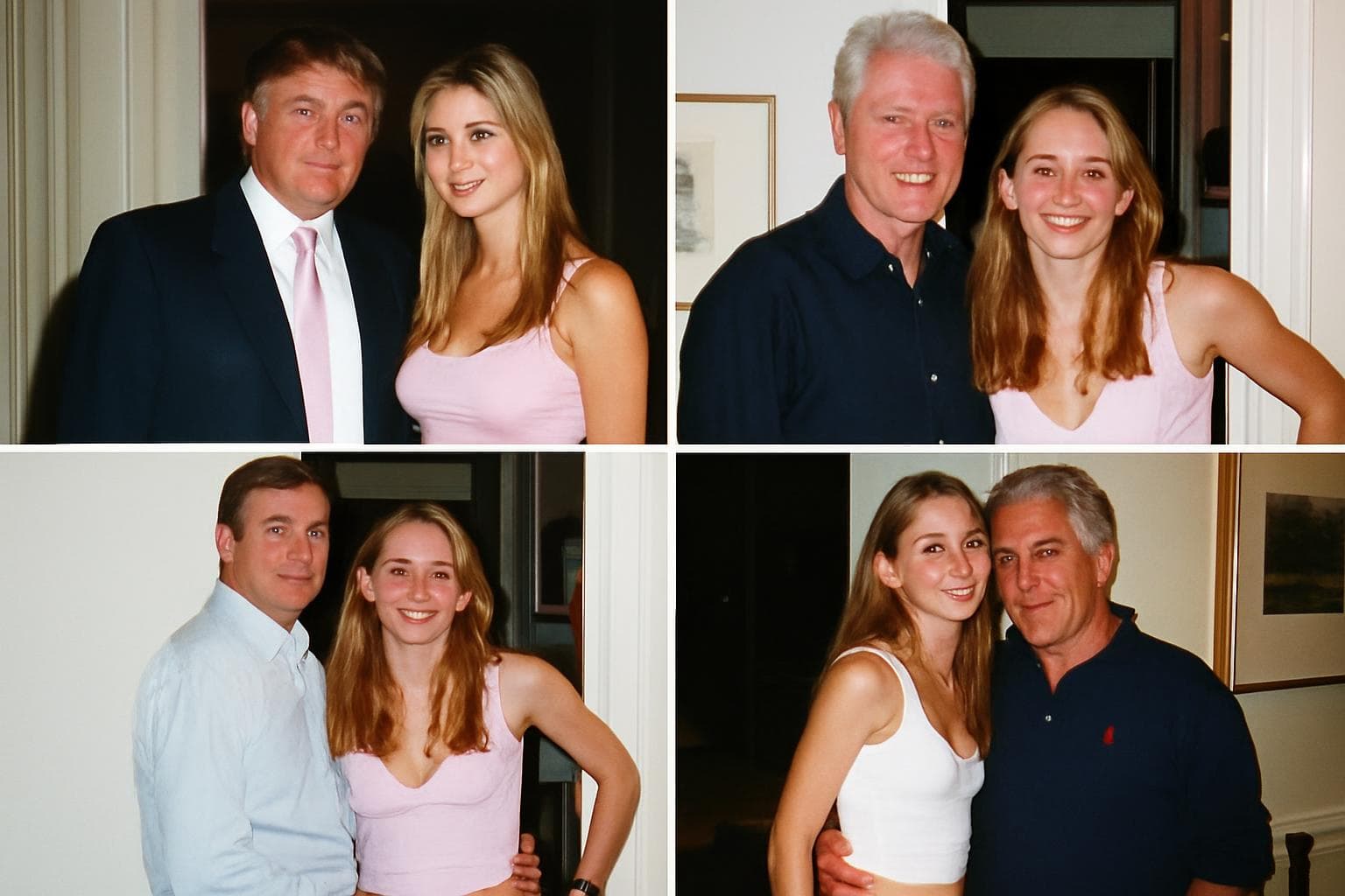 Photos of Trump, Clinton, and Andrew at Epstein's estate