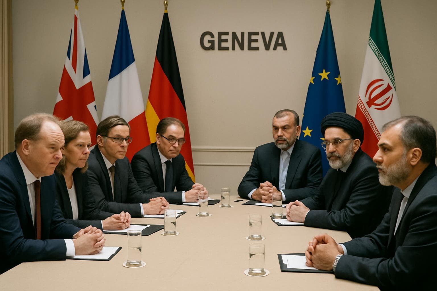 European and Iranian diplomats in Geneva meeting