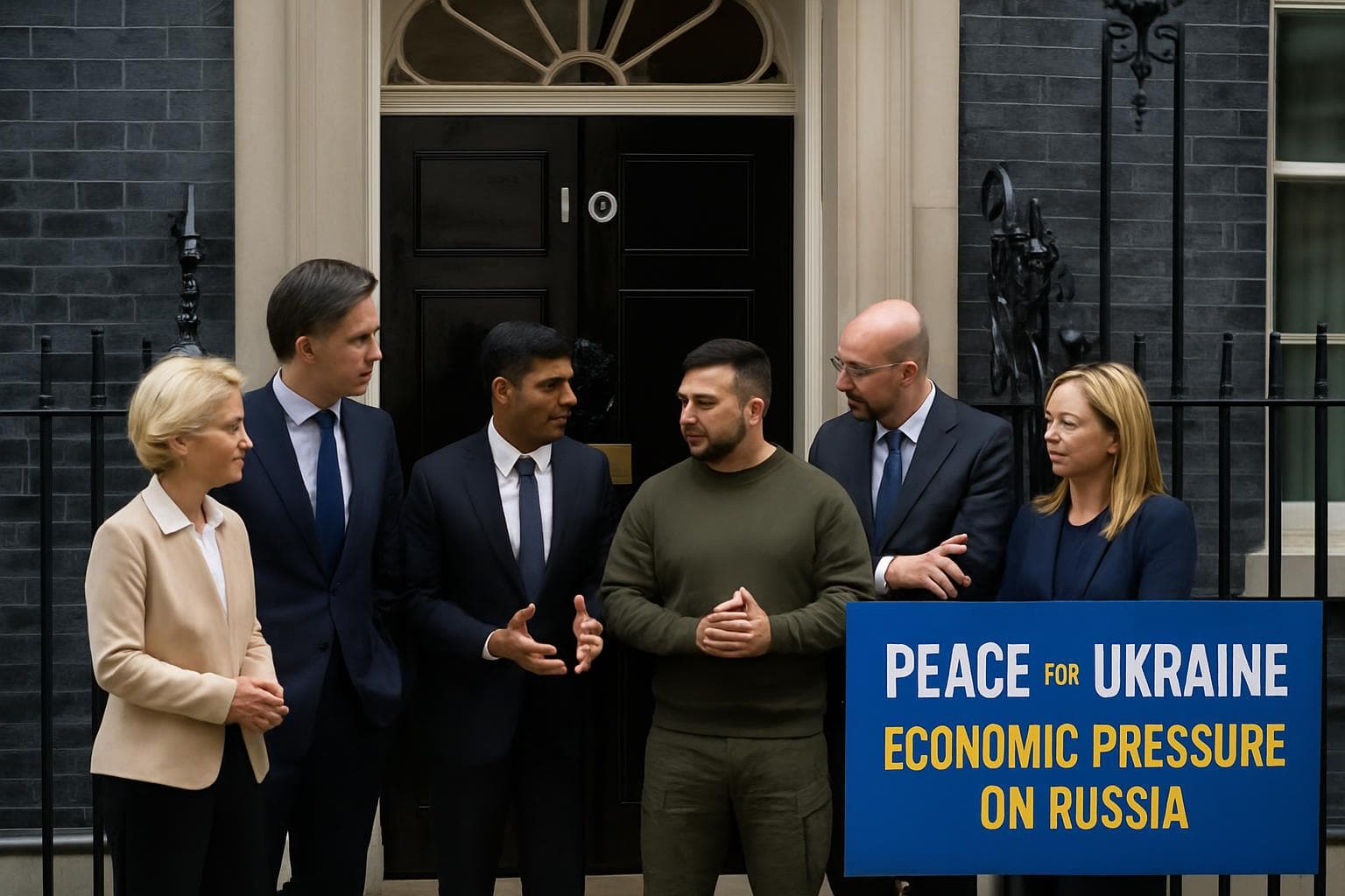 European leaders and President Zelensky at Downing Street