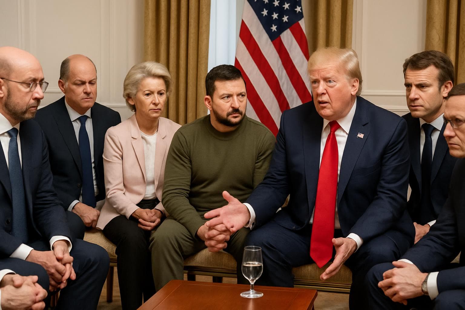 European leaders and President Zelensky in Washington meeting