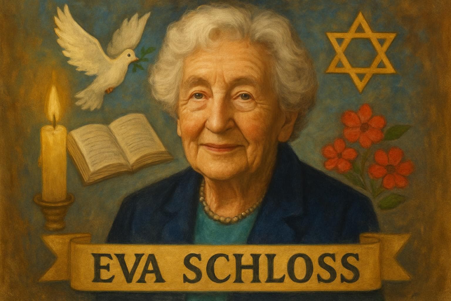 Portrait of Eva Schloss, Holocaust survivor and Anne Frank's stepsister