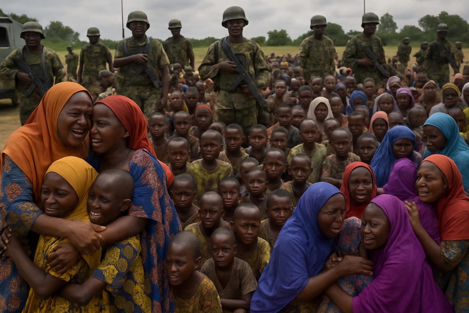 Families reuniting with escaped children in Nigeria