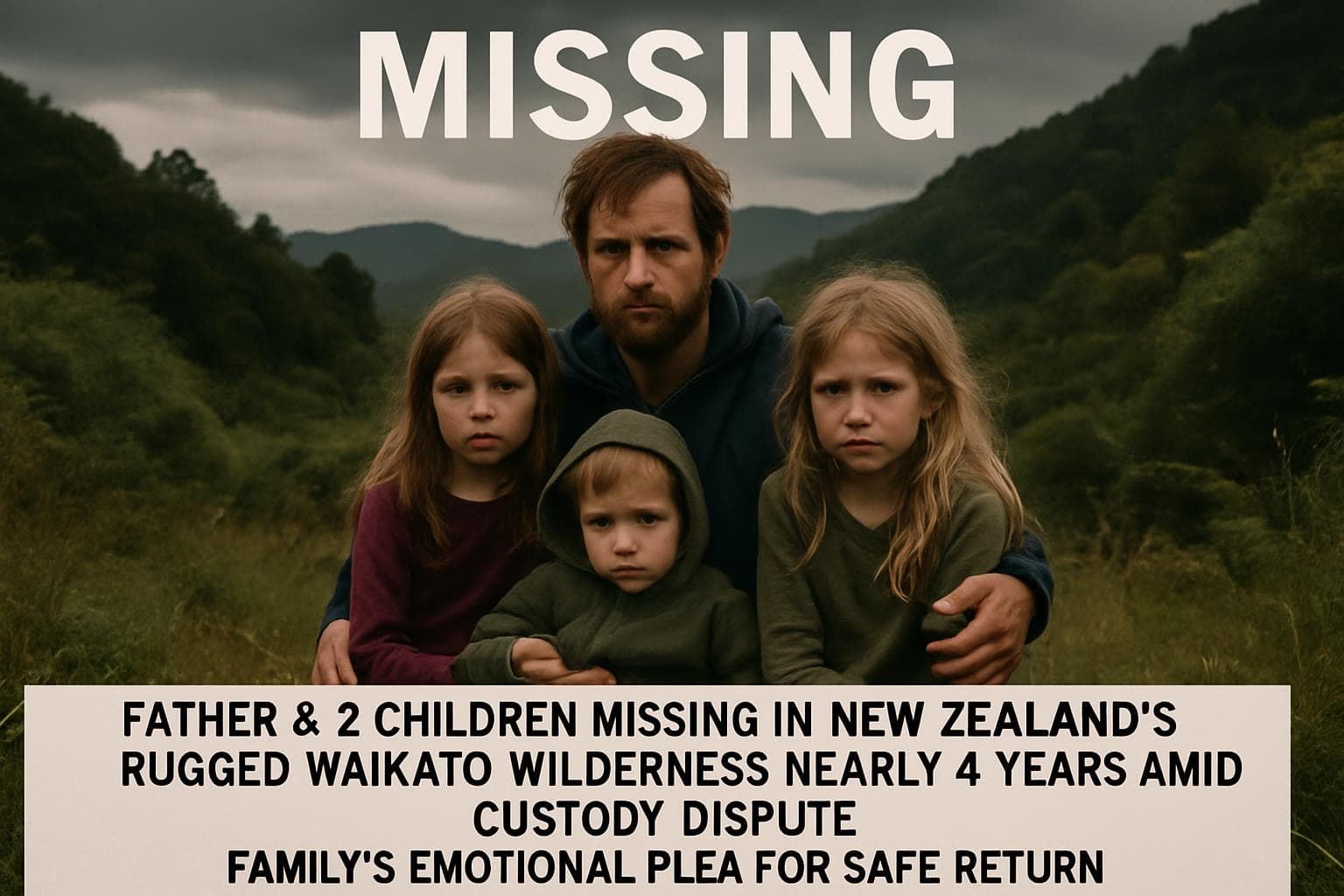 Father and three children missing in Waikato wilderness