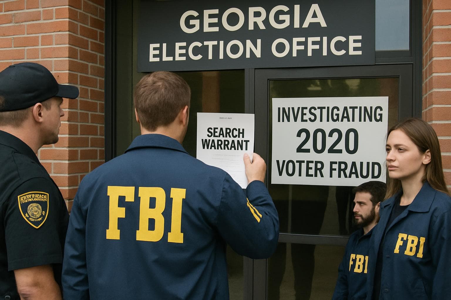 FBI agents executing a search warrant at Georgia election office