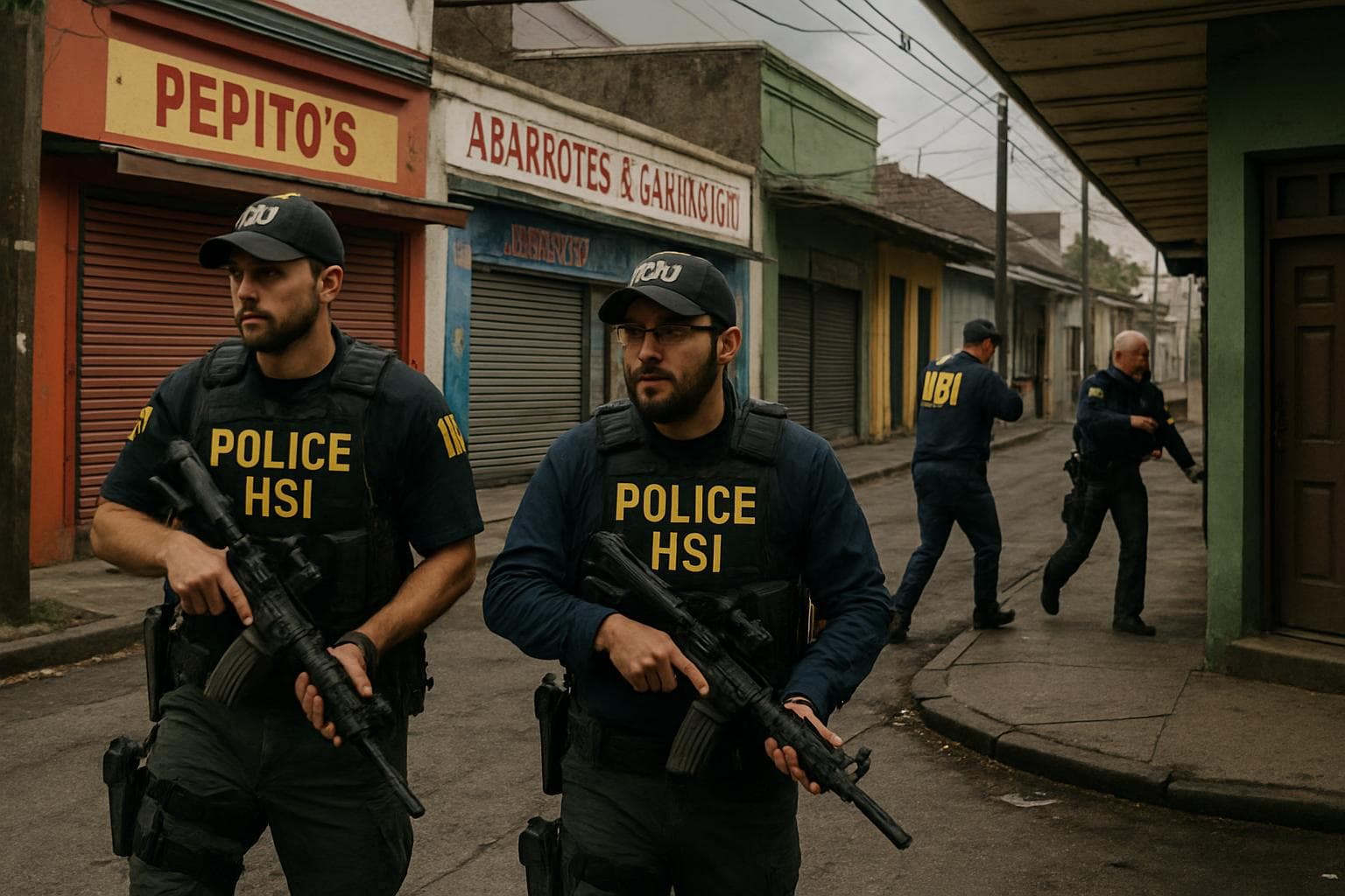 Federal agents in action in a New Orleans neighborhood