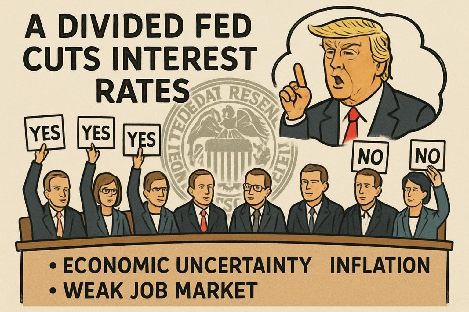 Federal Reserve voting split on interest rate cut