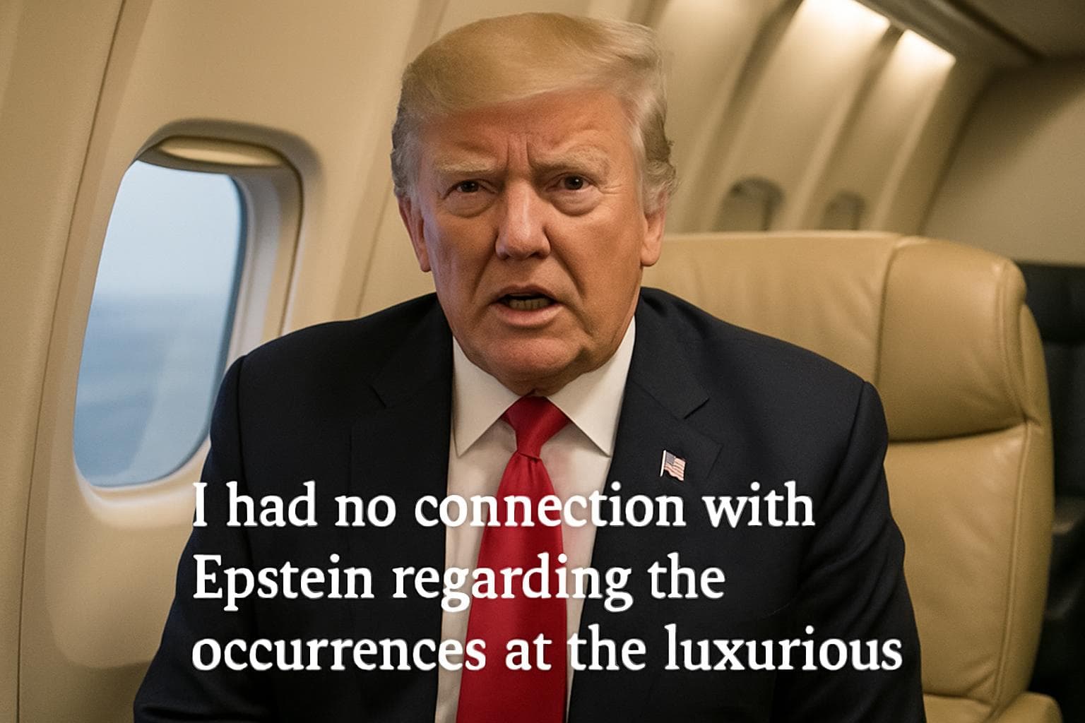 Former U.S. President on airplane making serious statement