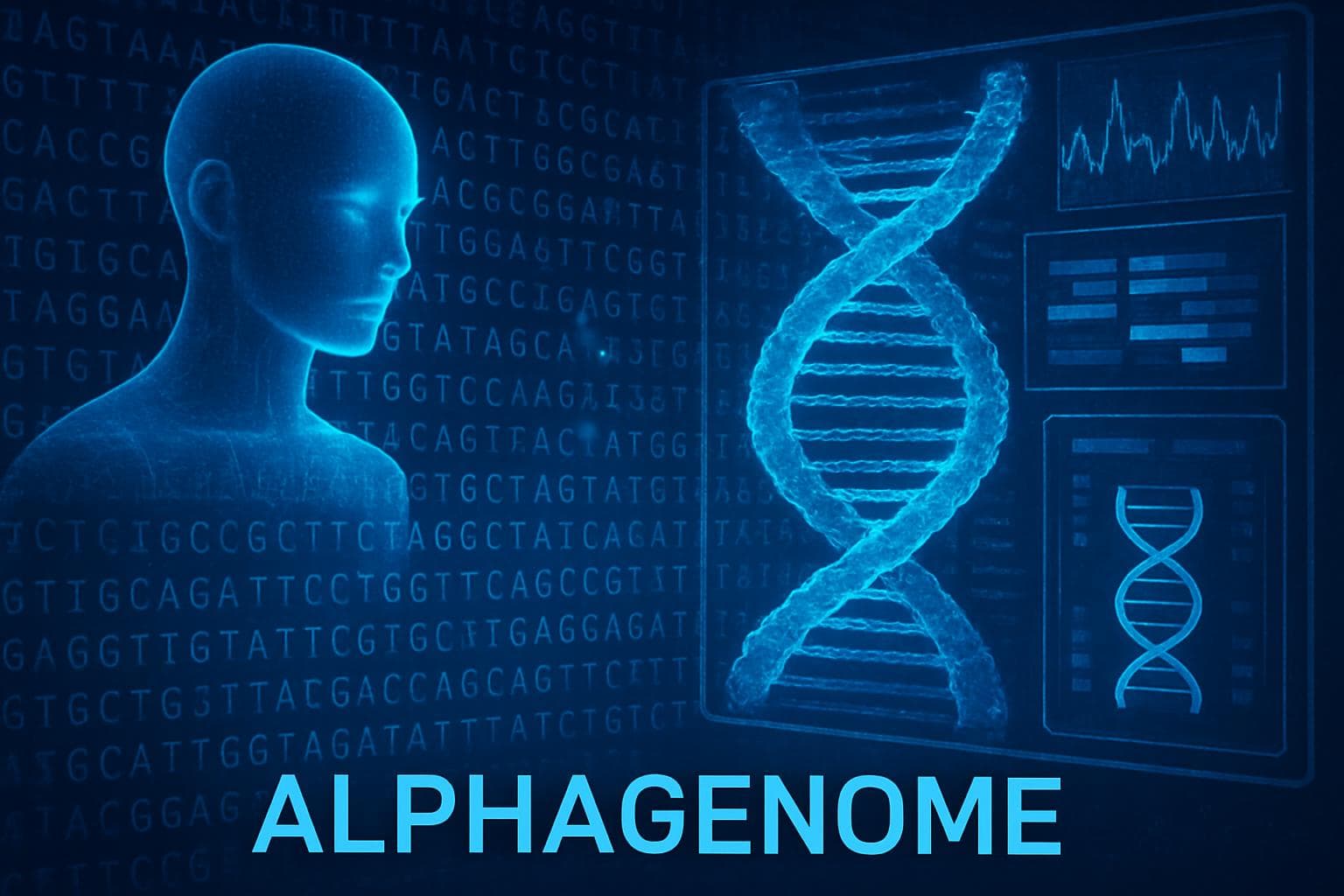 Futuristic AI tool analyzing human genome data