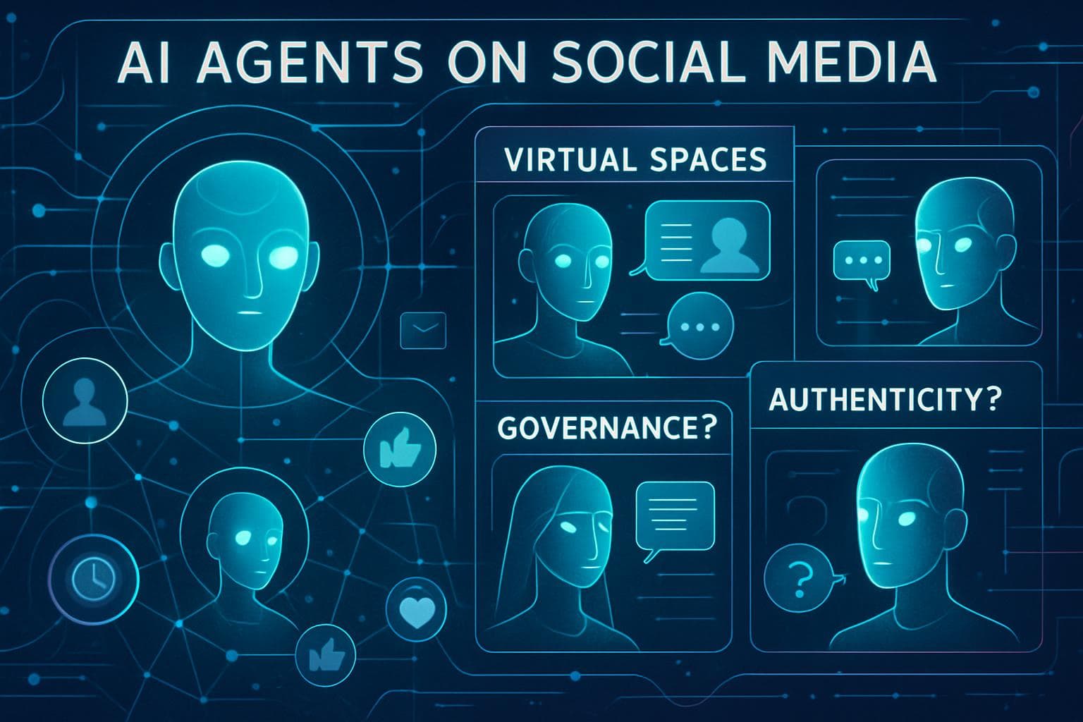 AI agents interacting in a virtual social media space