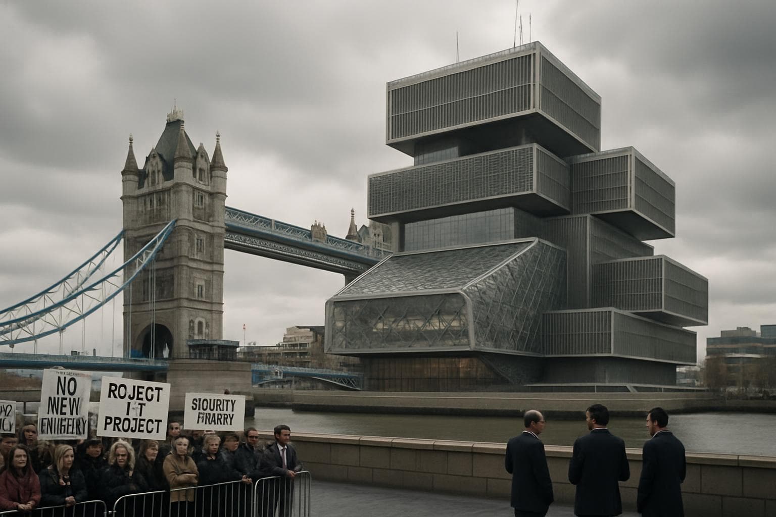Futuristic embassy complex near London's Tower Bridge