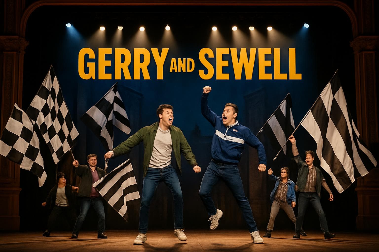 Stage production of Gerry and Sewell in West End theatre