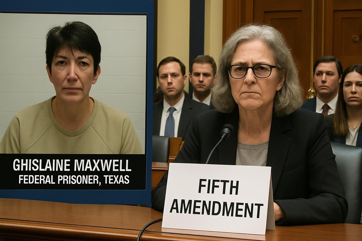 Ghislaine Maxwell virtually attending a congressional hearing