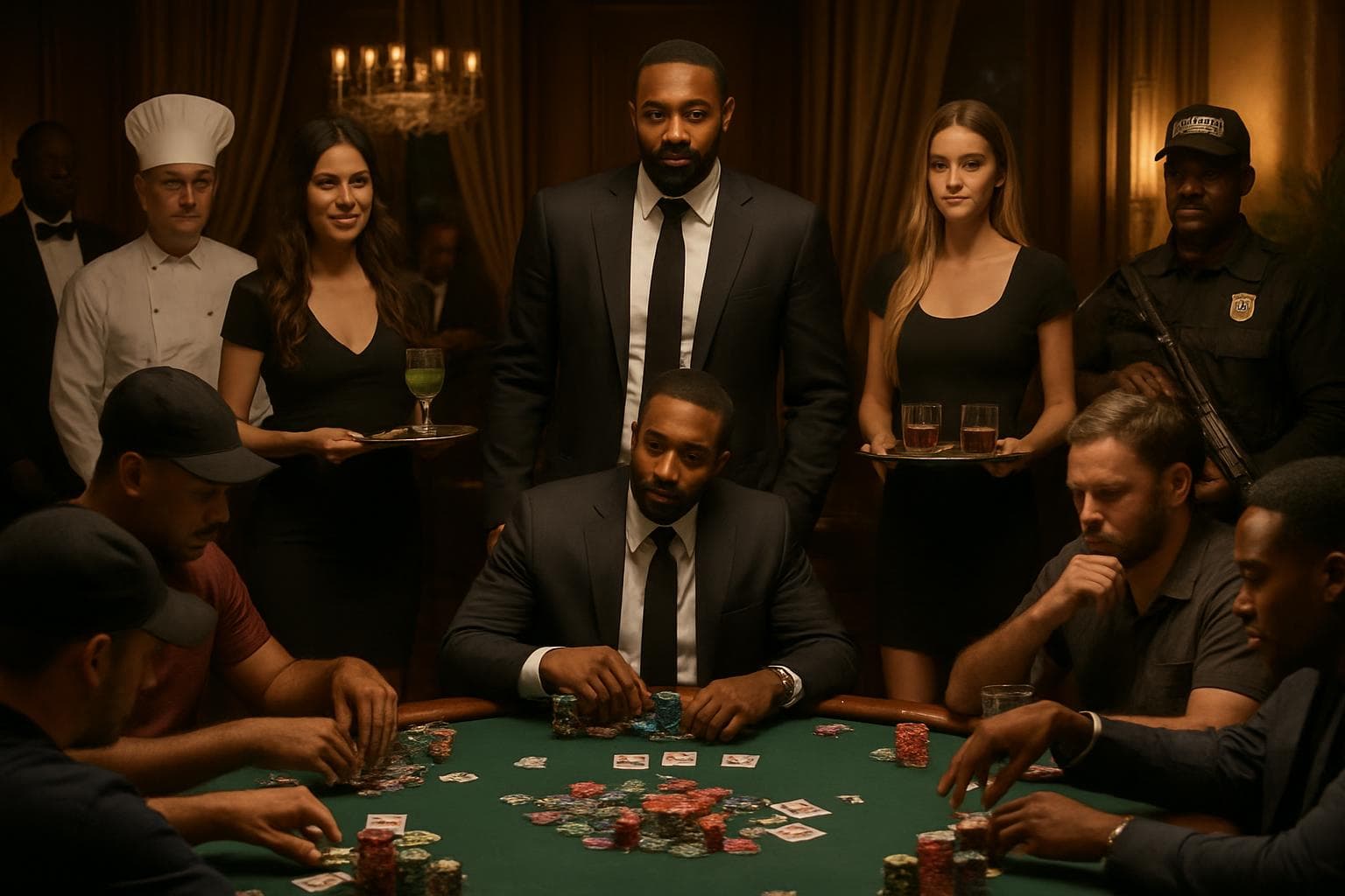 Gilbert Arenas hosting an illegal poker game in a mansion