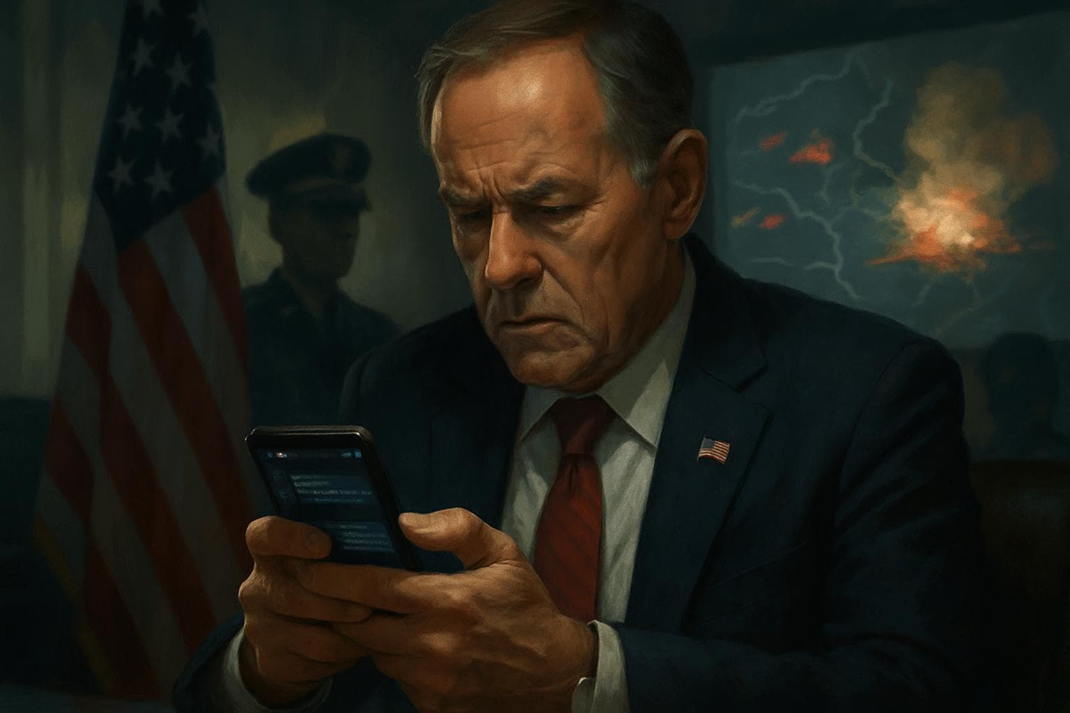 Government official using mobile app for secret military talk