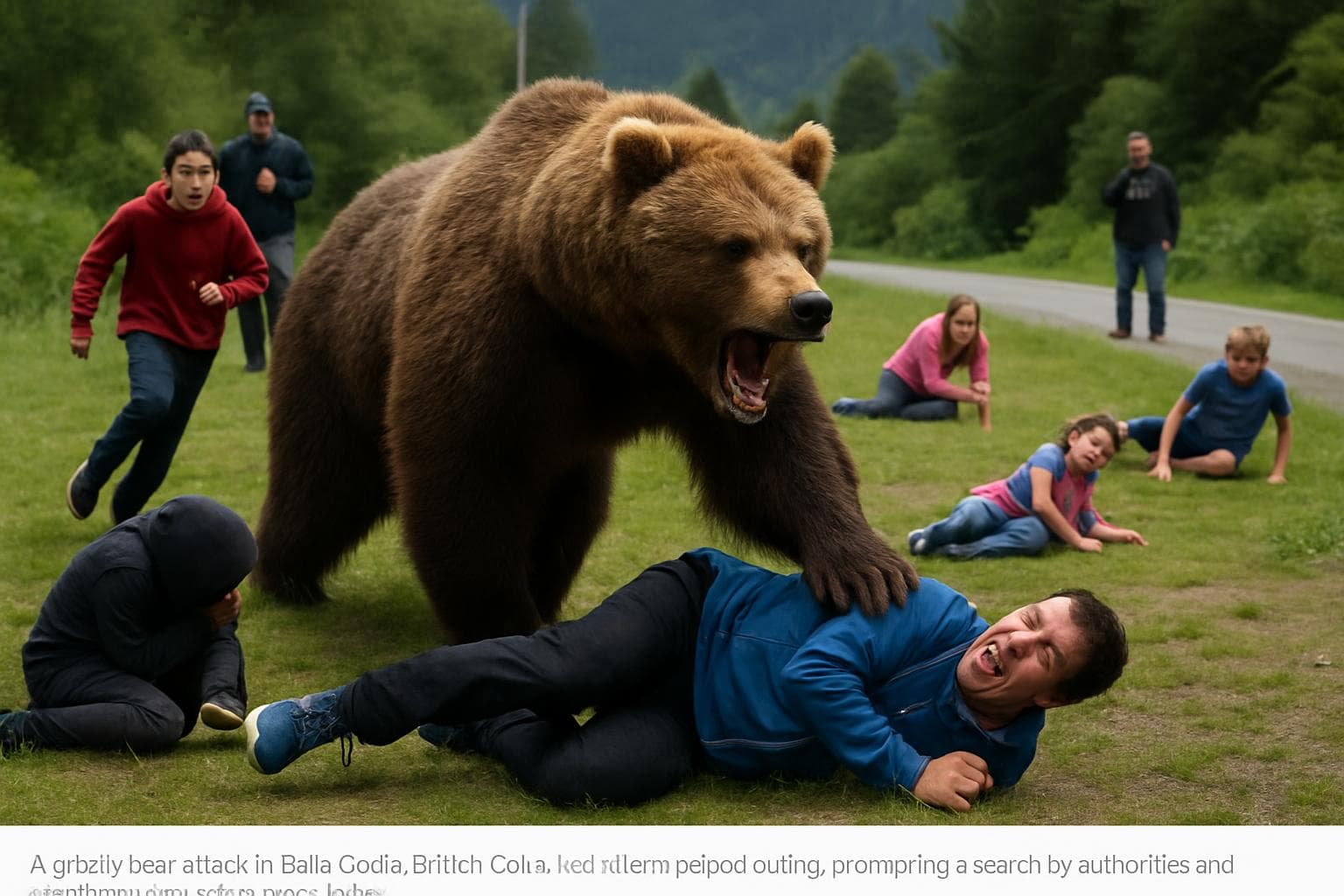 Grizzly bear in Bella Coola, British Columbia forest