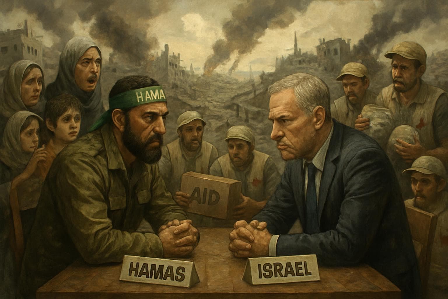 Hamas and Israel representatives in tense negotiation