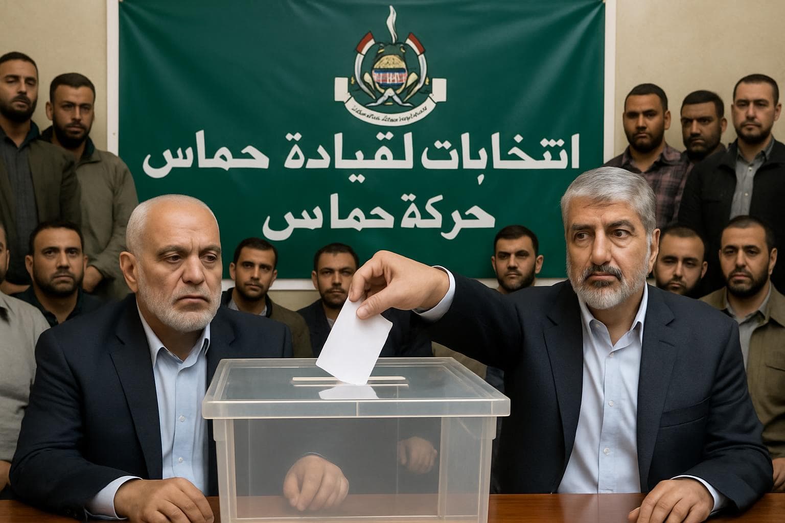Hamas leadership election with Khalil al-Hayya and Khaled Meshaal