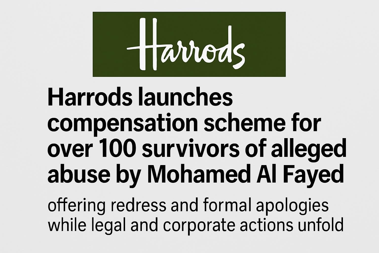 Harrods building with text about compensation scheme