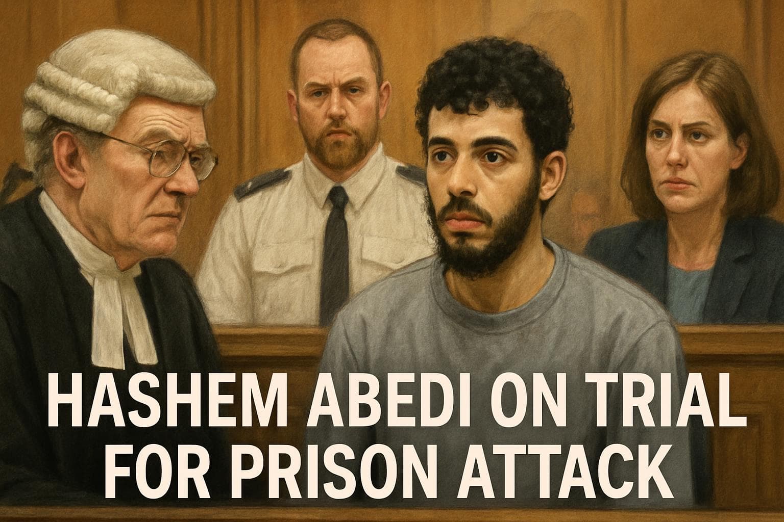 Hashem Abedi in courtroom facing charges for prison attack