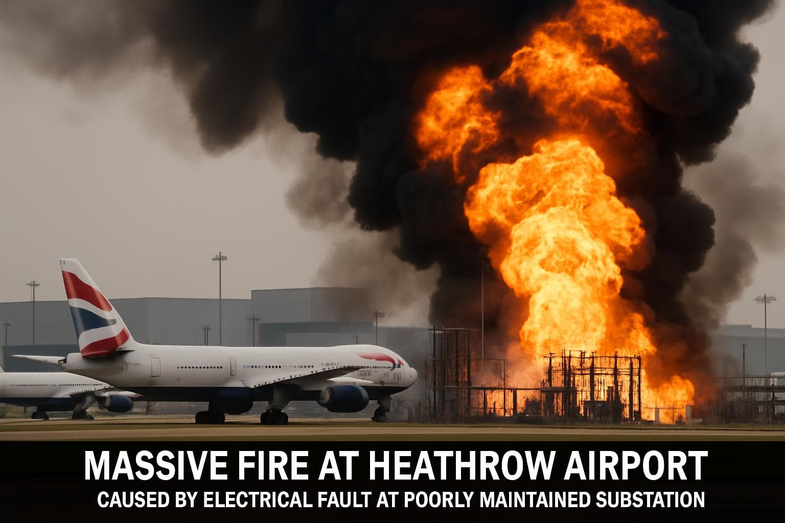 Massive fire at Heathrow Airport disrupting flights