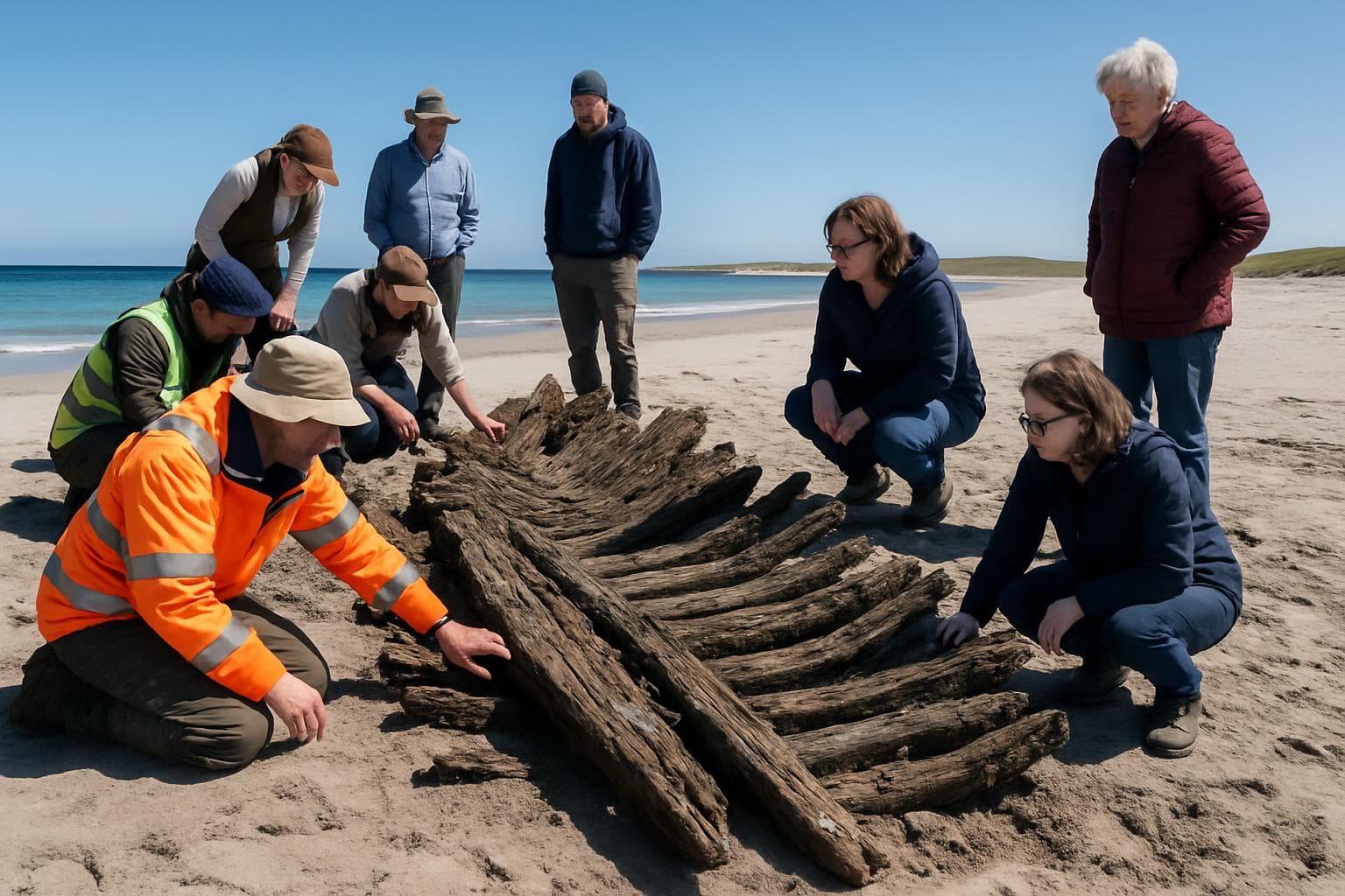 18th-century shipwreck HMS Hind on Sanday beach