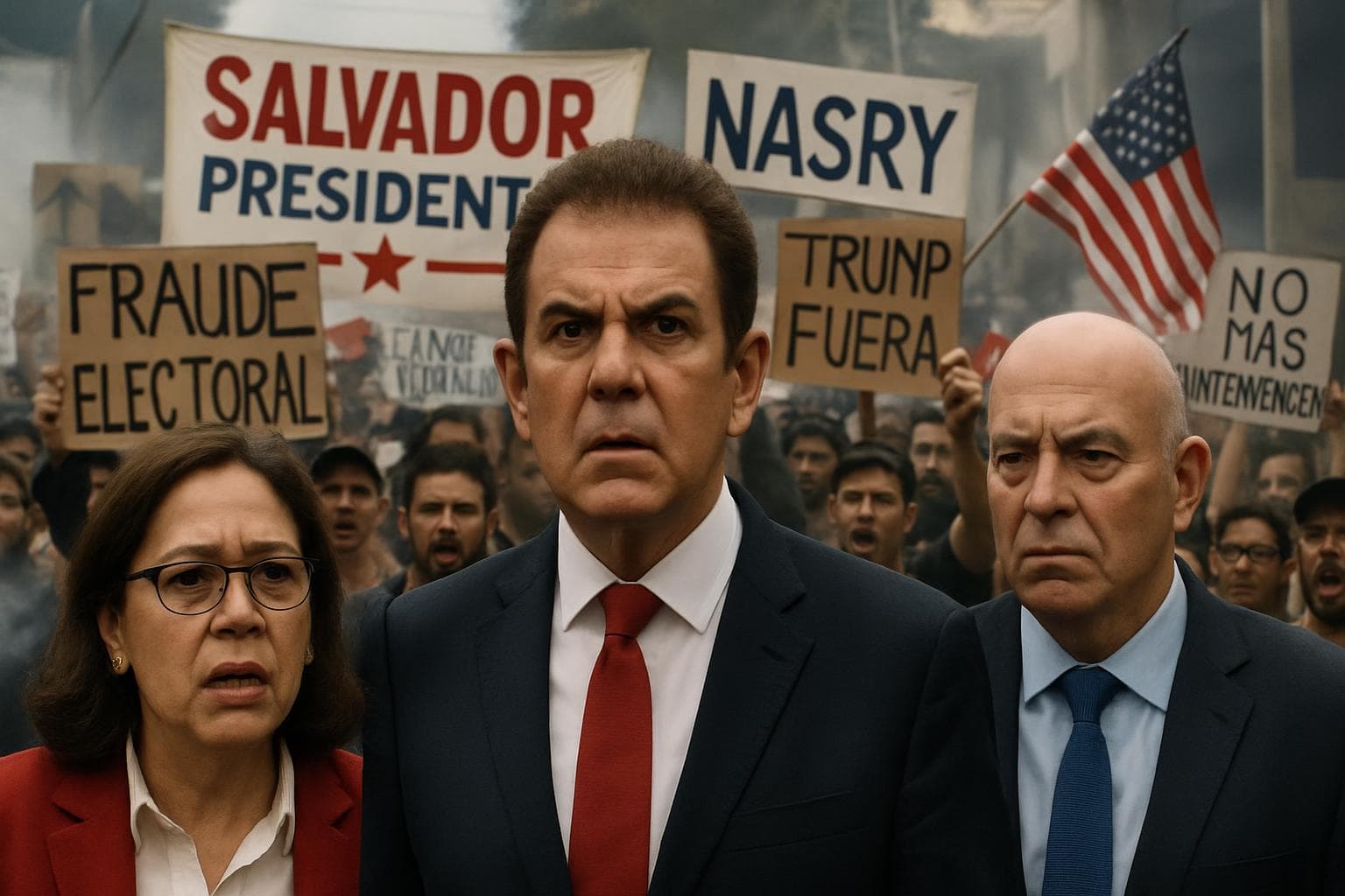 Honduran election scene with candidates and protests