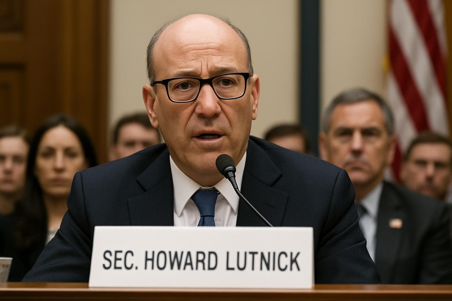 Howard Lutnick testifying on Capitol Hill about Epstein visit