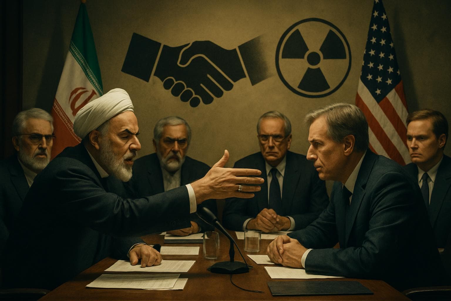 Iranian and US officials in tense diplomatic negotiation