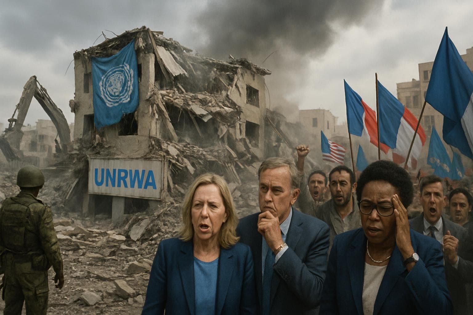 Demolished UNRWA headquarters in East Jerusalem