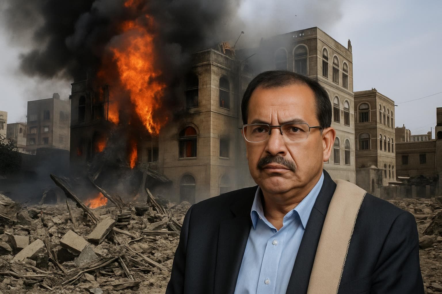 Israeli airstrike aftermath in Sanaa, Yemen