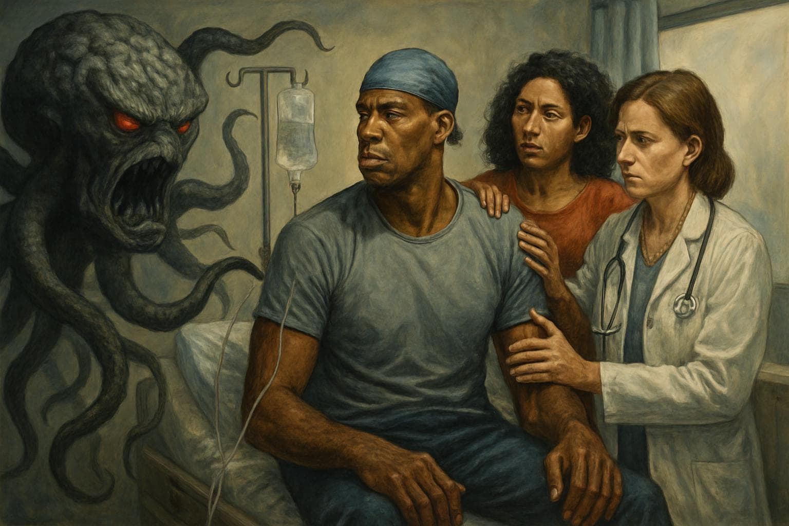 Jason Collins facing brain cancer depicted as a monster
