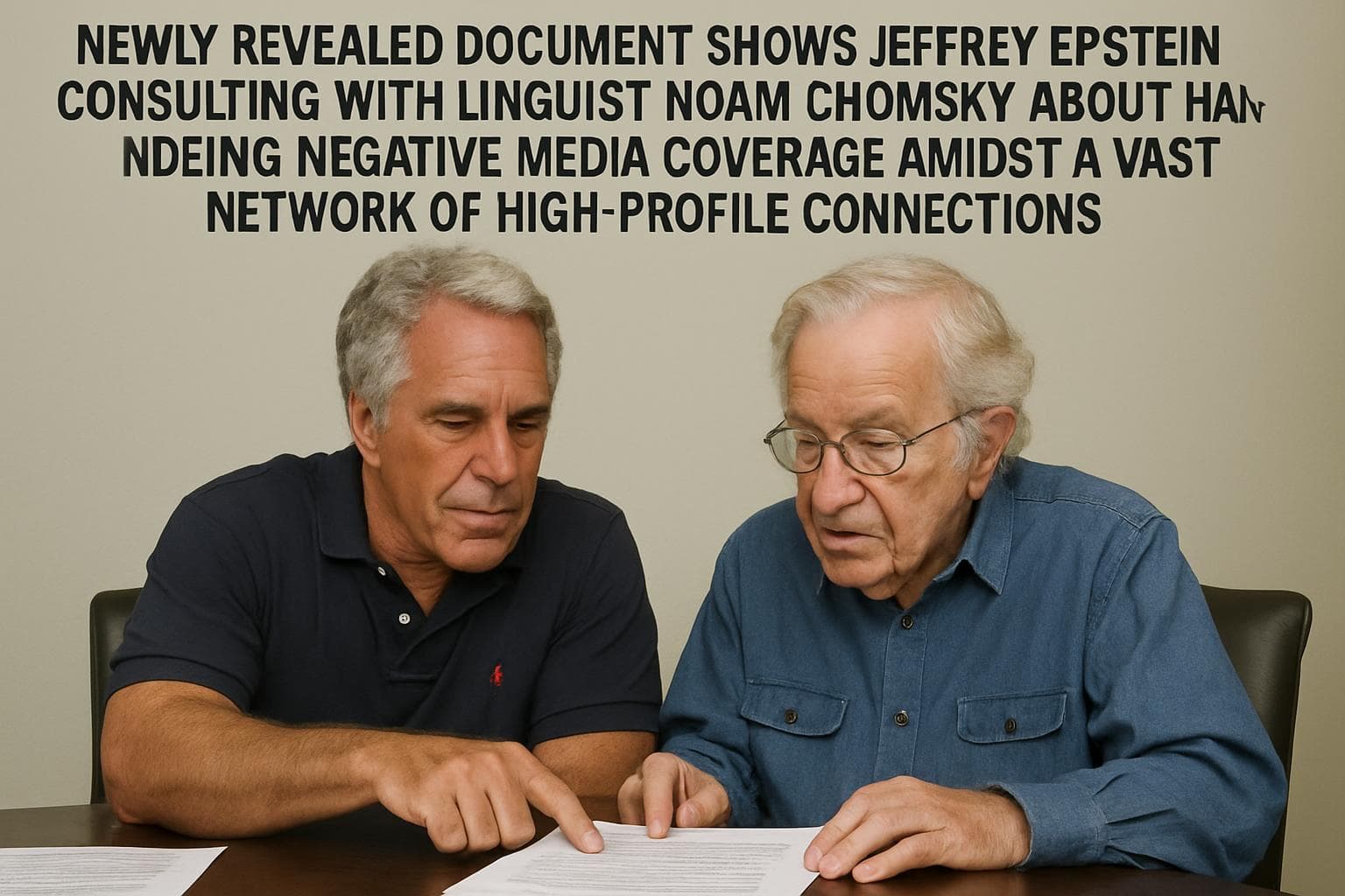 Jeffrey Epstein consulting with Noam Chomsky on media coverage