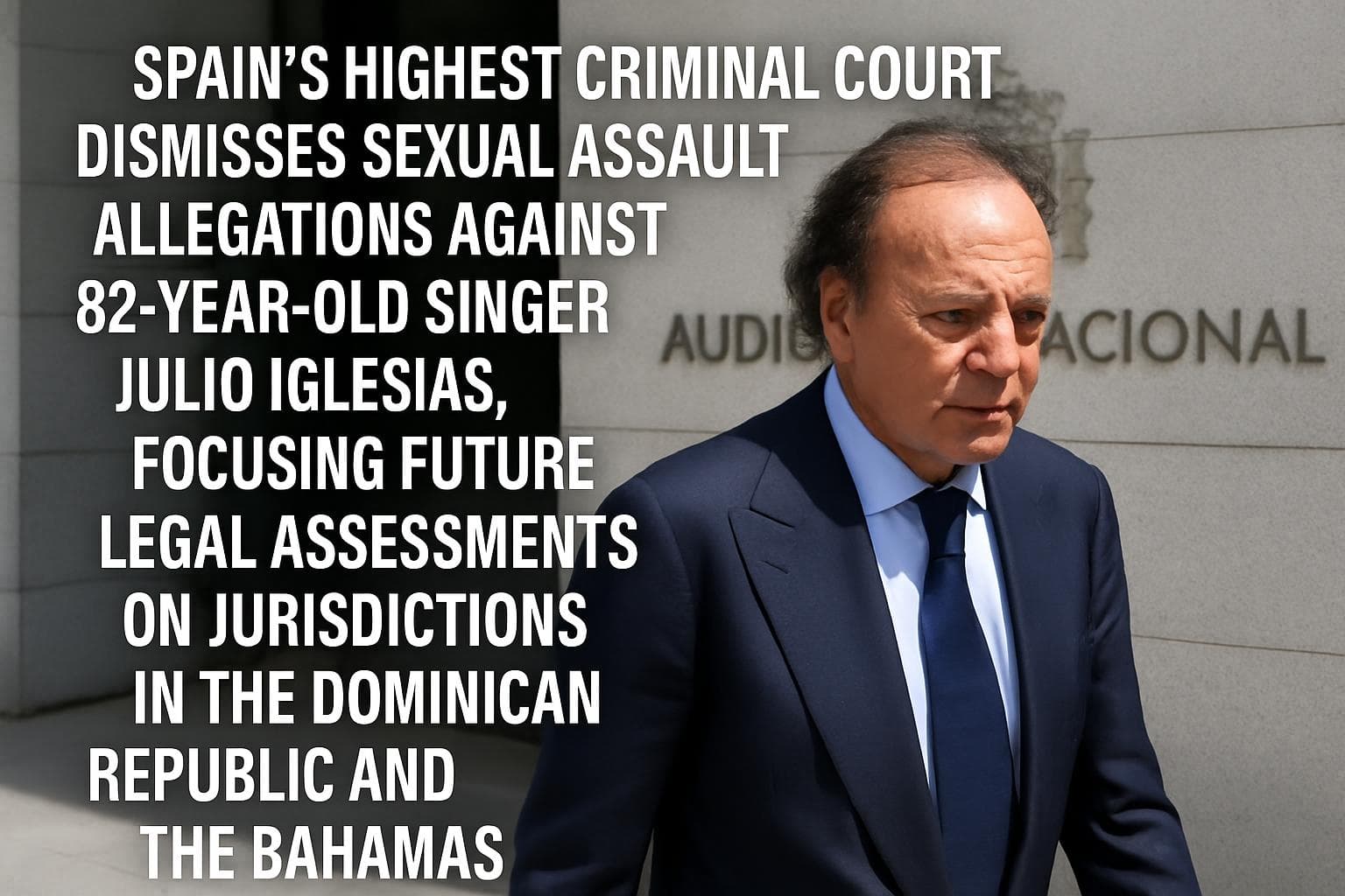 Julio Iglesias at a legal proceeding in Spain