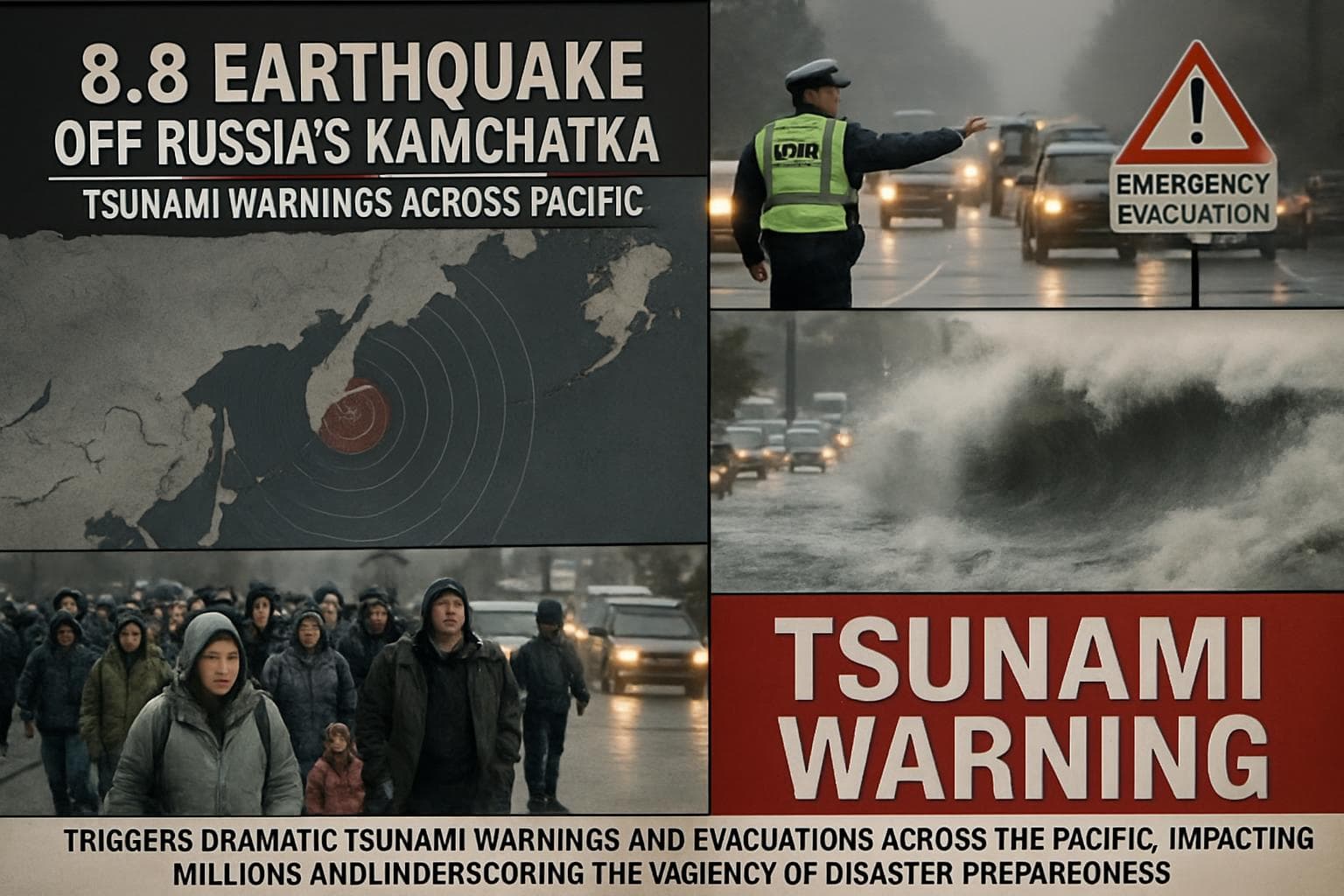 Map showing earthquake epicenter off Kamchatka Peninsula