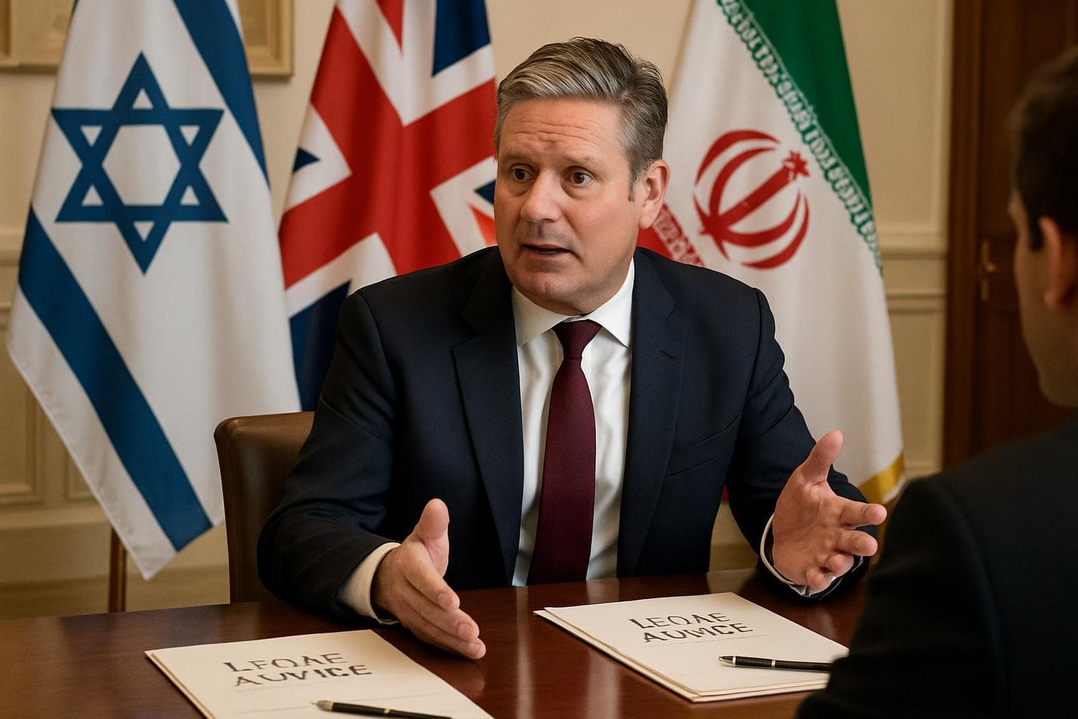 UK Prime Minister Keir Starmer in a diplomatic meeting room