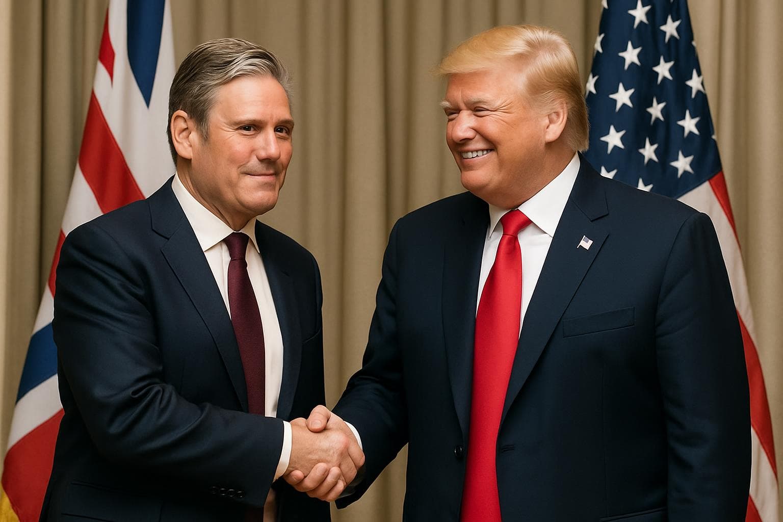 Keir Starmer and Donald Trump shaking hands