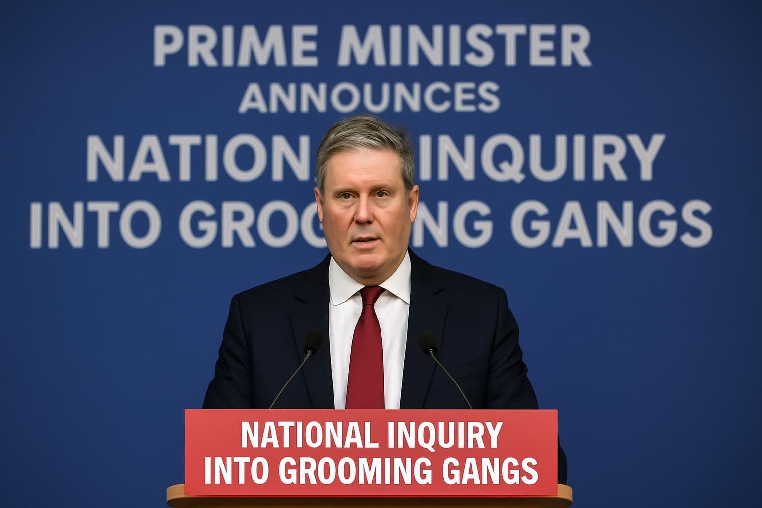 Keir Starmer announcing national inquiry into grooming gangs