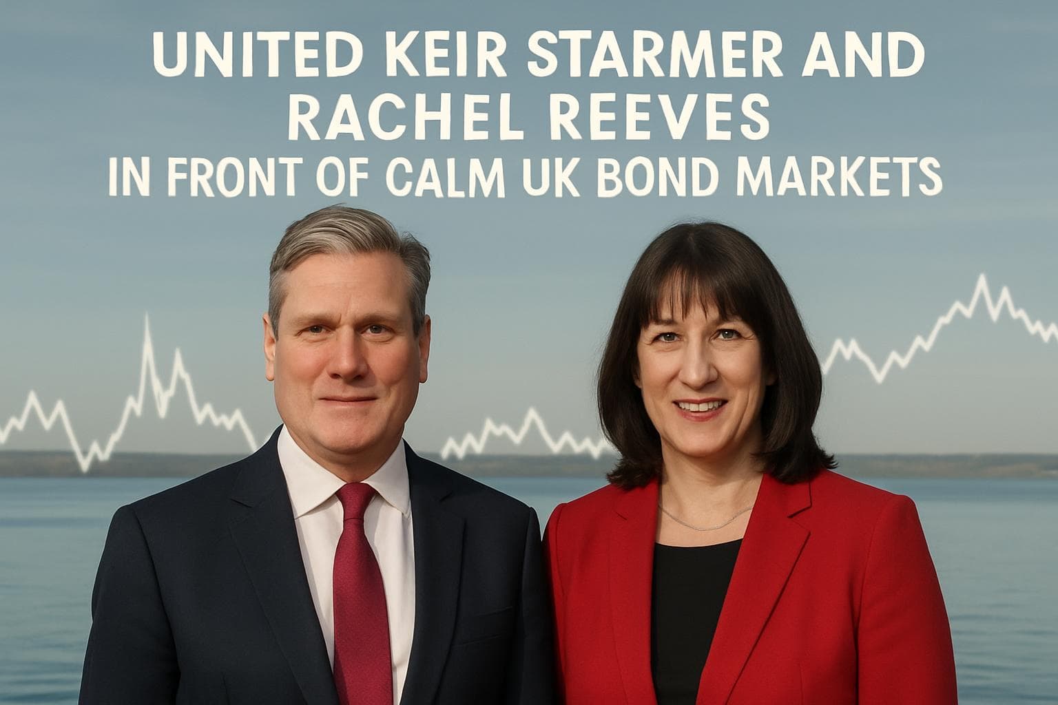 Keir Starmer and Rachel Reeves in front of UK bond markets