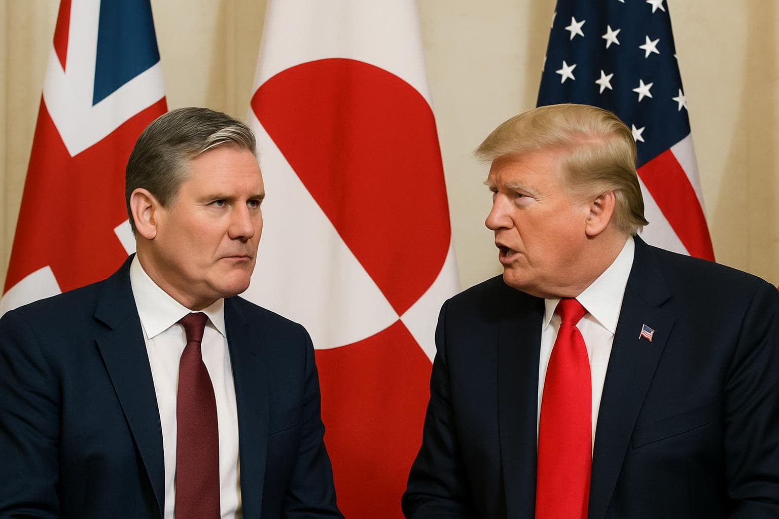 Keir Starmer and Donald Trump discussing Greenland sovereignty