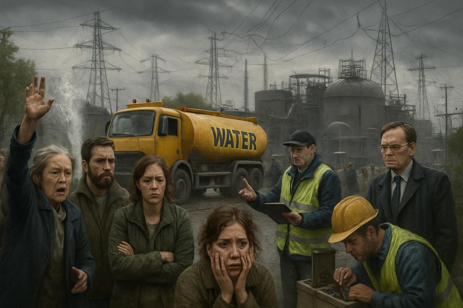 Frustrated Kent residents with burst pipes and water trucks