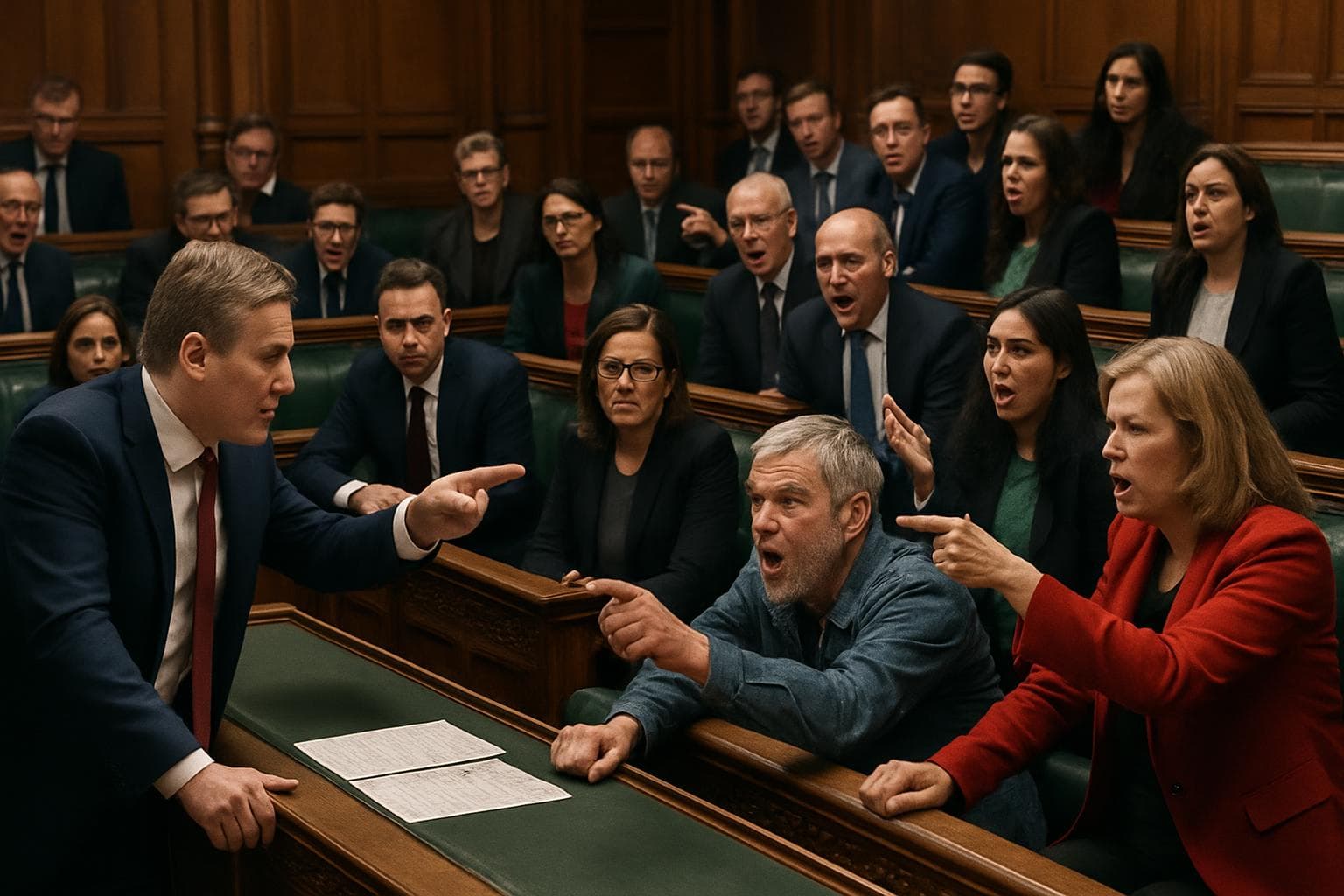 Labour MPs in Parliament debating welfare reforms