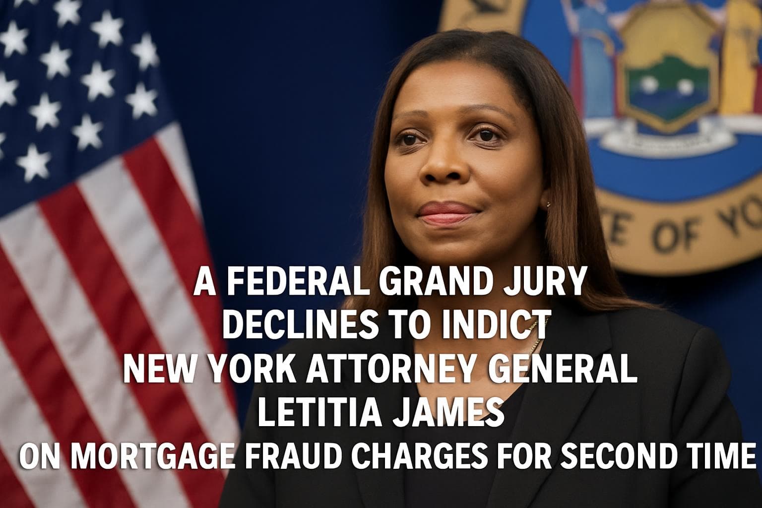 Letitia James standing at a podium addressing the media