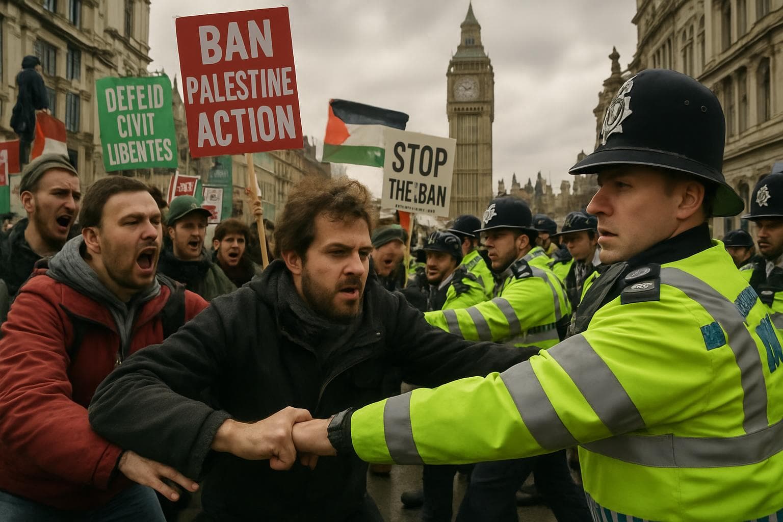 Police clash with demonstrators in central London protest