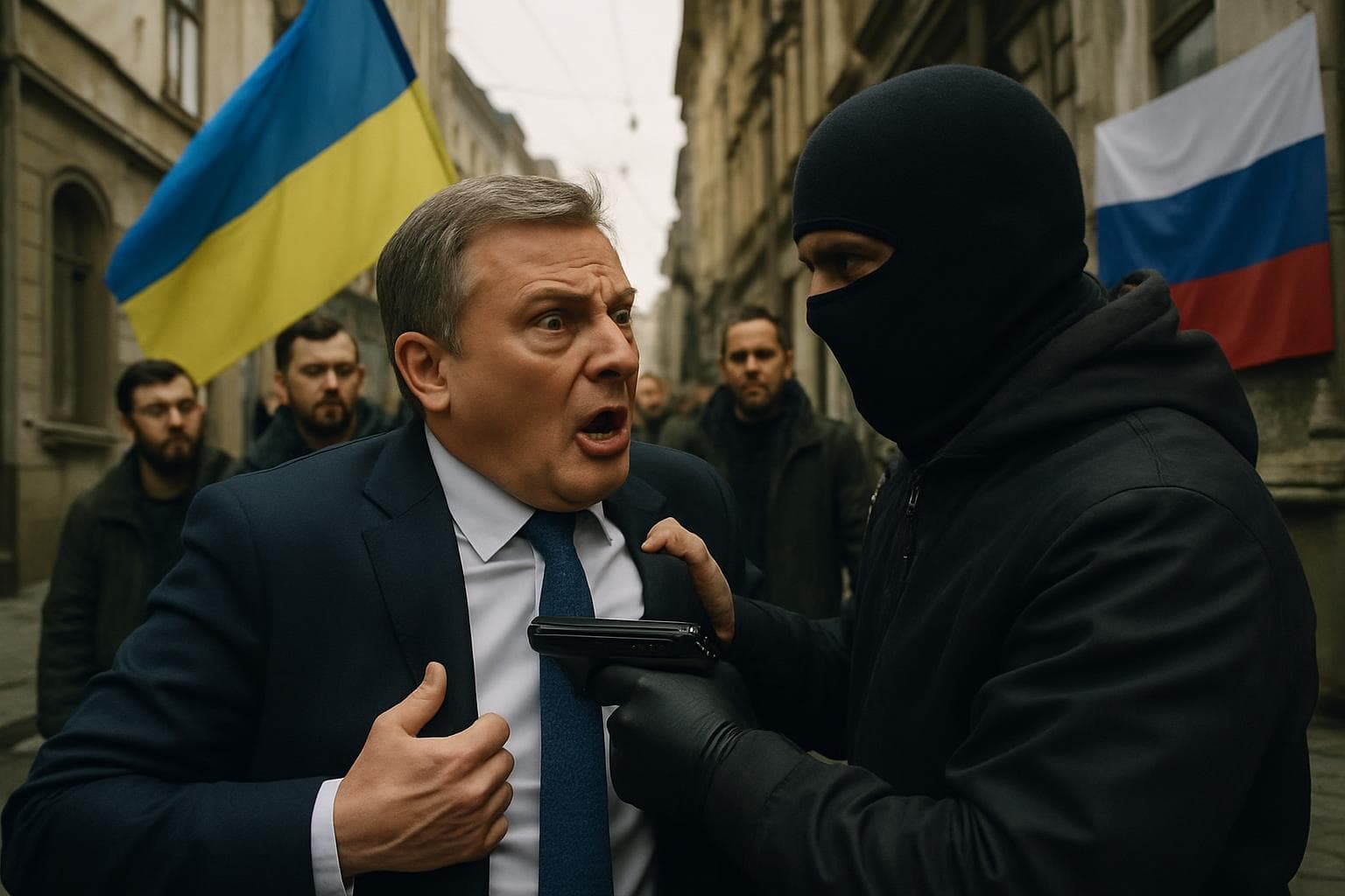 Ukrainian politician confronted by disguised assailant in Lviv street