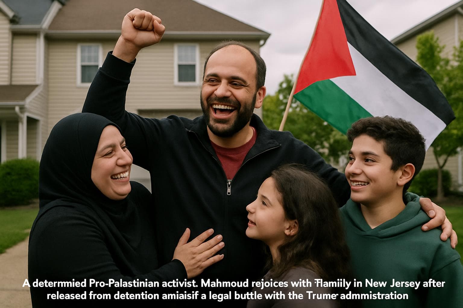 Mahmoud Khalil celebrating with family in New Jersey