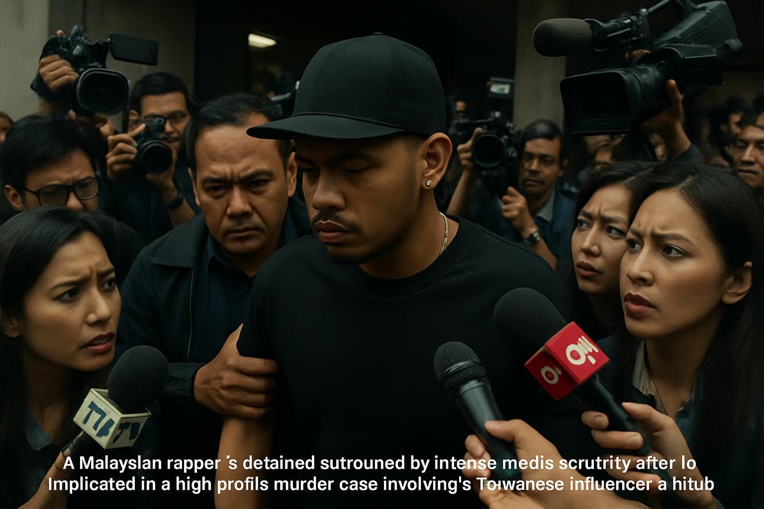 Malaysian rapper detained with media surrounding him