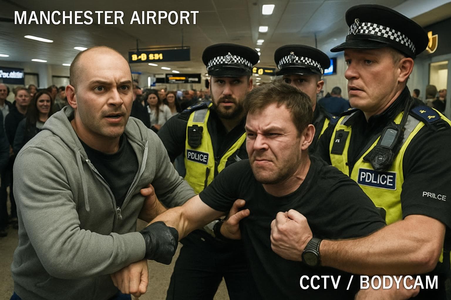 Two brothers in confrontation with police at Manchester Airport